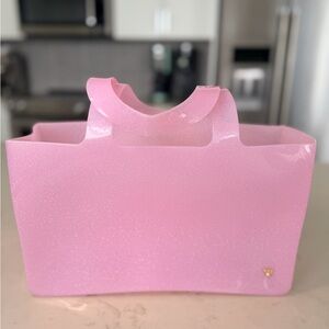 Stoney Clover Lane Glittery Jelly Tote- light pink
